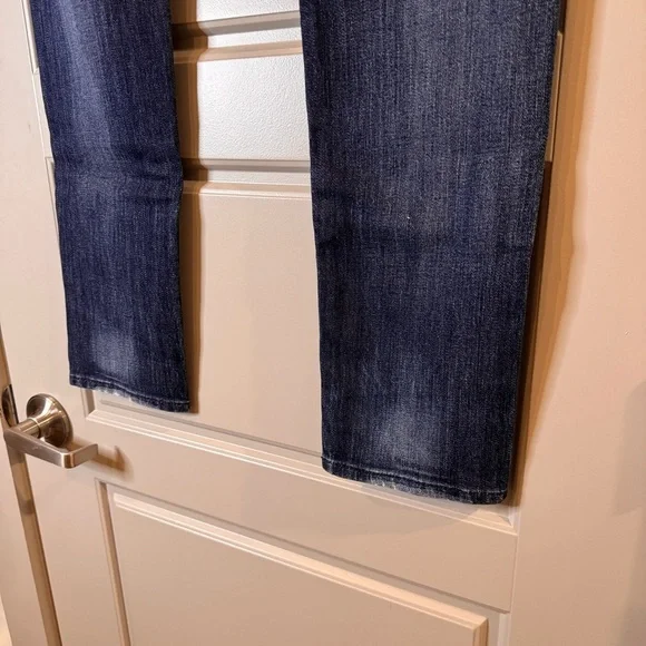 7 FOR ALL MANKIND | Midrise Women’s Distressed Slim Straight Blue Jeans Size 28 - Picture 6 of 11